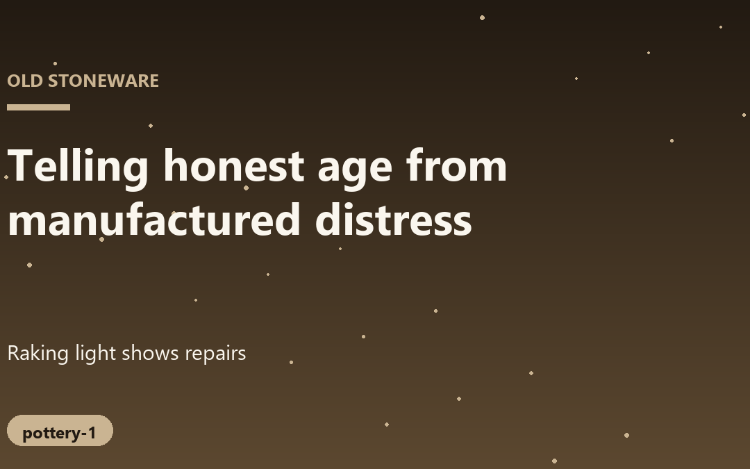 Identifying Repairs and Authenticating Antique Stoneware